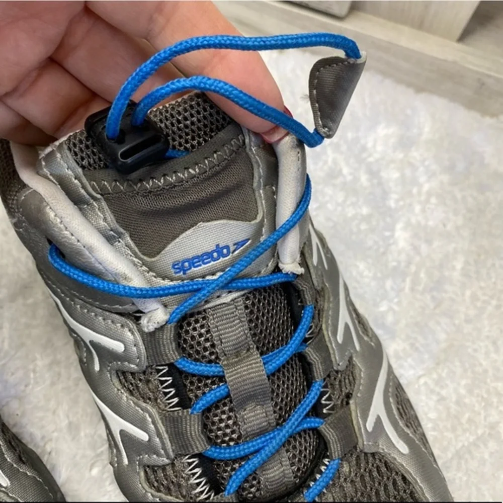 Speedo Sneakers Mens Gray and Blue Running Shoes Workout Sz 9